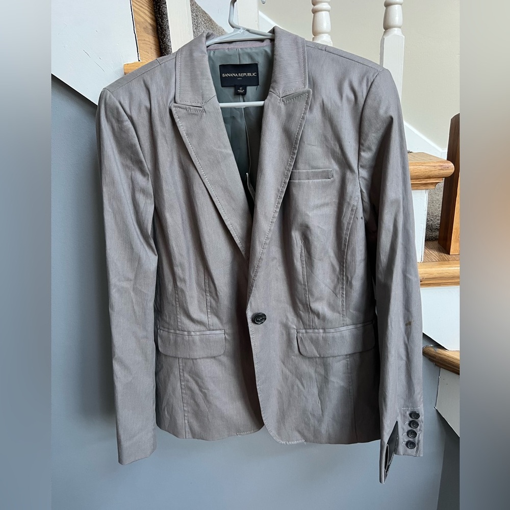 Banana Republic Single Button Classic Gray, Fully Lined Blazer, Women’12 - NWT